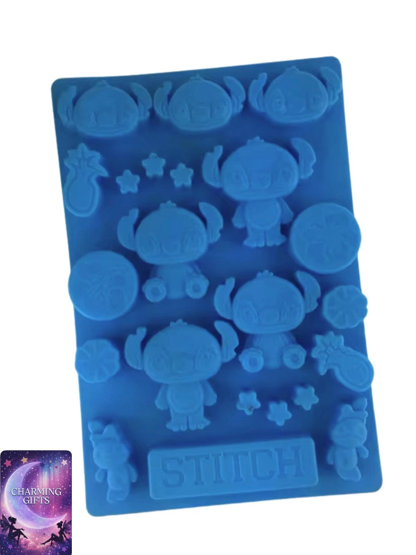 Anime Disney Stitch 3D Silicone Ice Cube Tray Figure Cake Mold Chocolate Candy Molds DIY Birthday Cake Decorating kids Gifts Toy