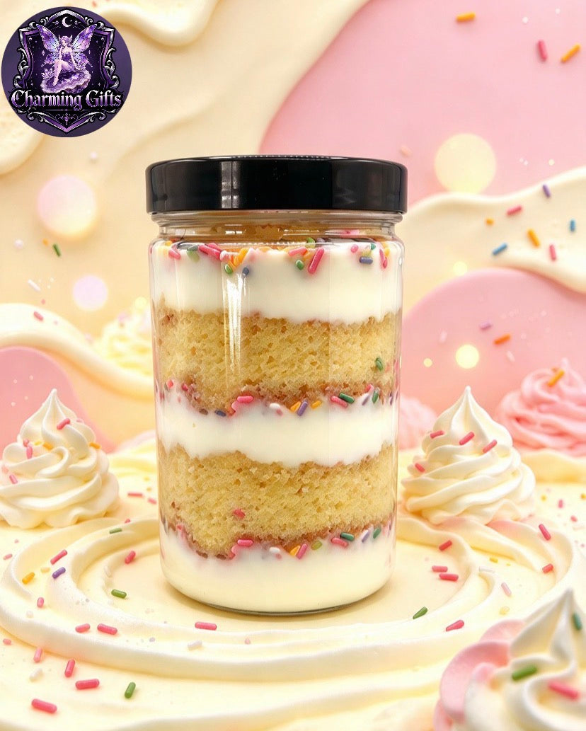 🍬 2pc Classic!! Old School Sprinkle Cake-in-a-Jar🍬