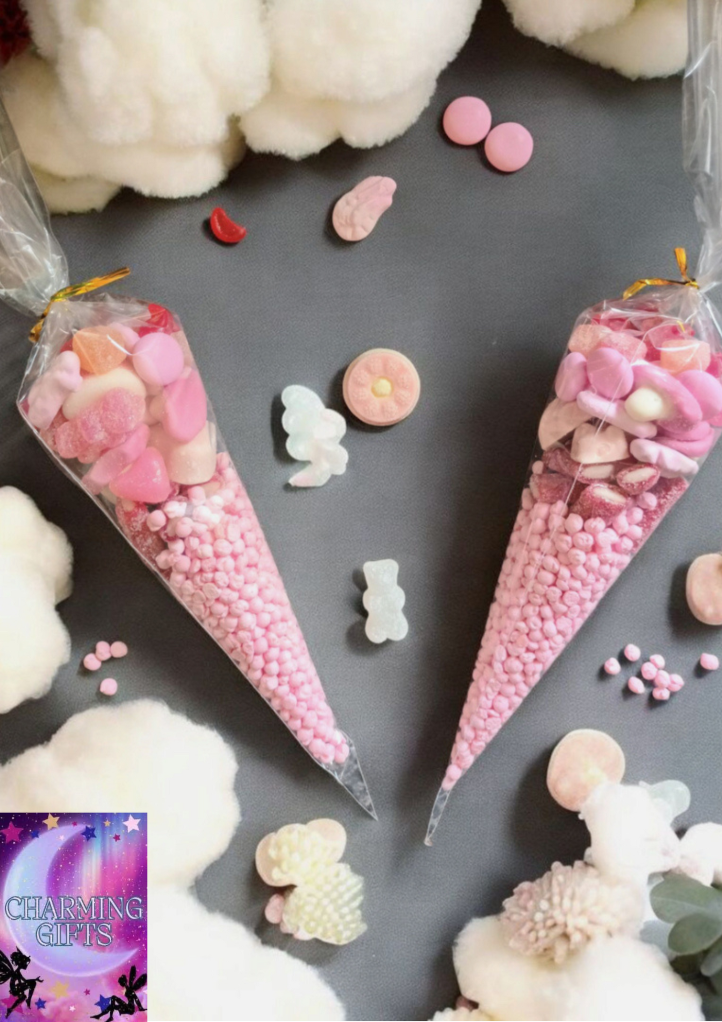 Pink  Prefilled Sweet Cones