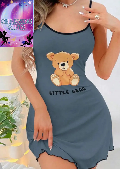 Cute Ladies Cotton Teddy Bear Nighties