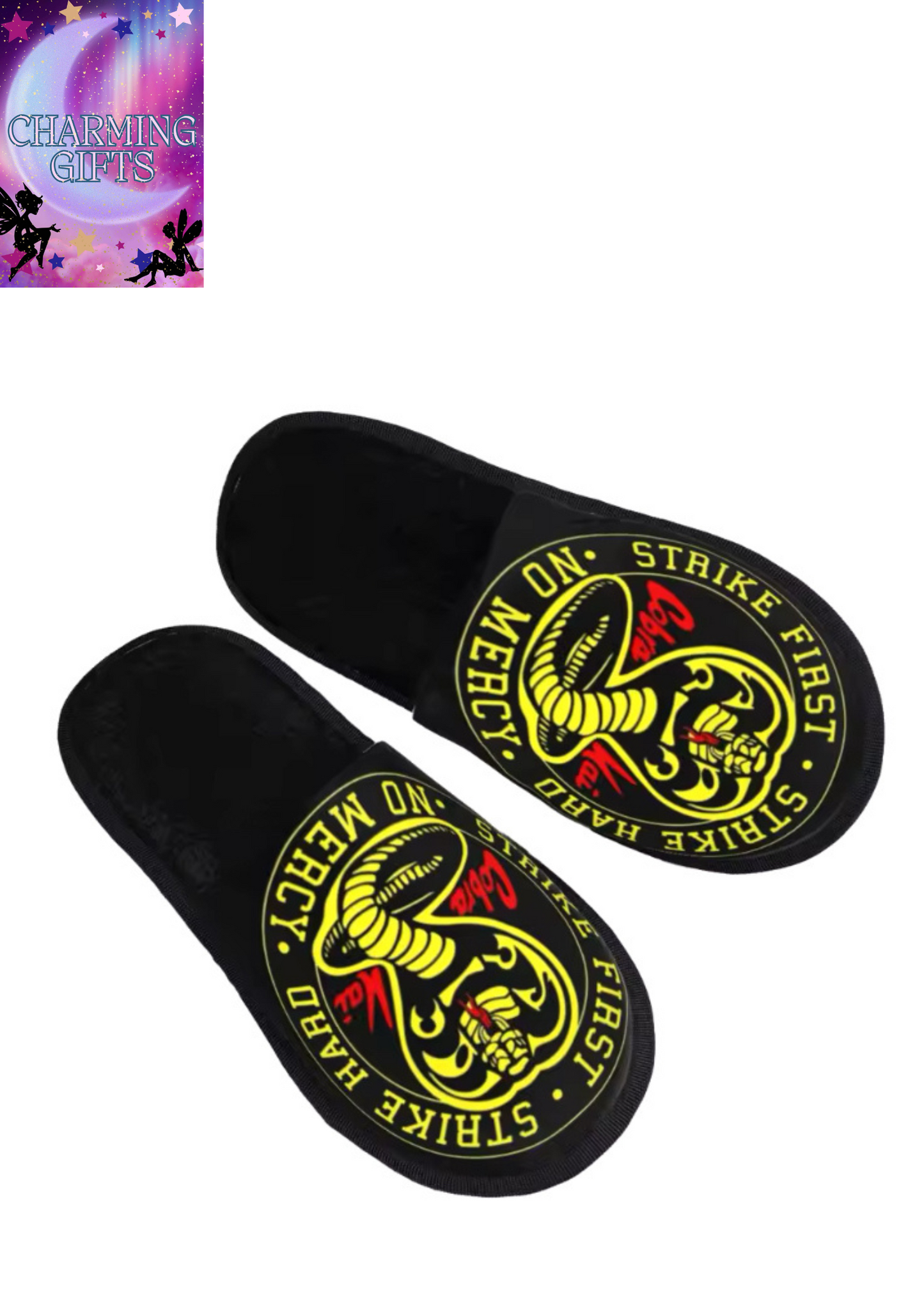Unisex Custom Cobra Kai Round House Slippers Women Cozy Memory Foam Dojo Slip On Bedroom Slipper Shoes