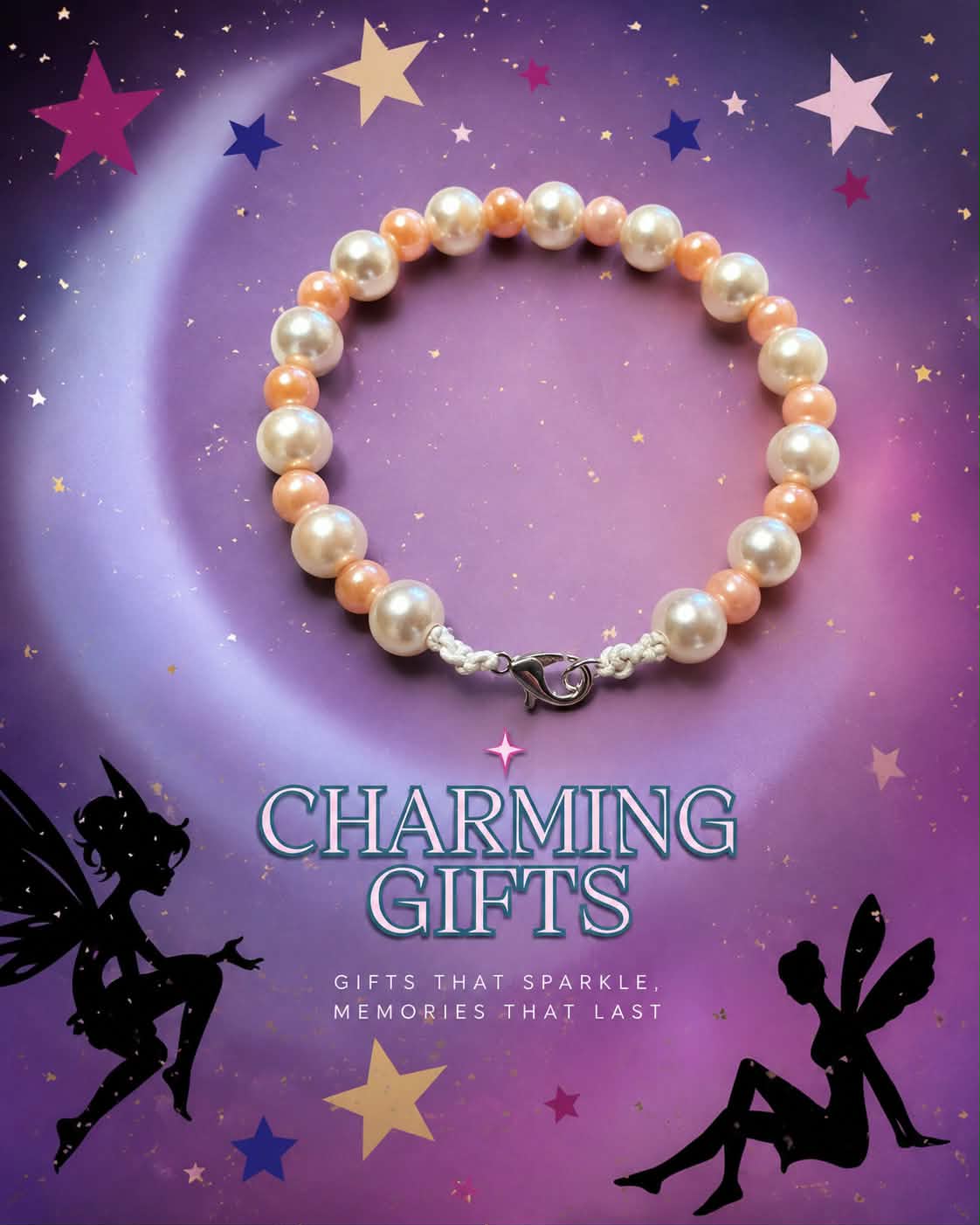 Charming Gifts pink & white pearl Bracelet handmade