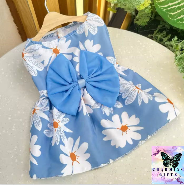 Summer Dog Princess Dress Kitten Pet Skirt Cute Dog Dress Bow Lace for Small Medium Puppy Poodle Chihuahua