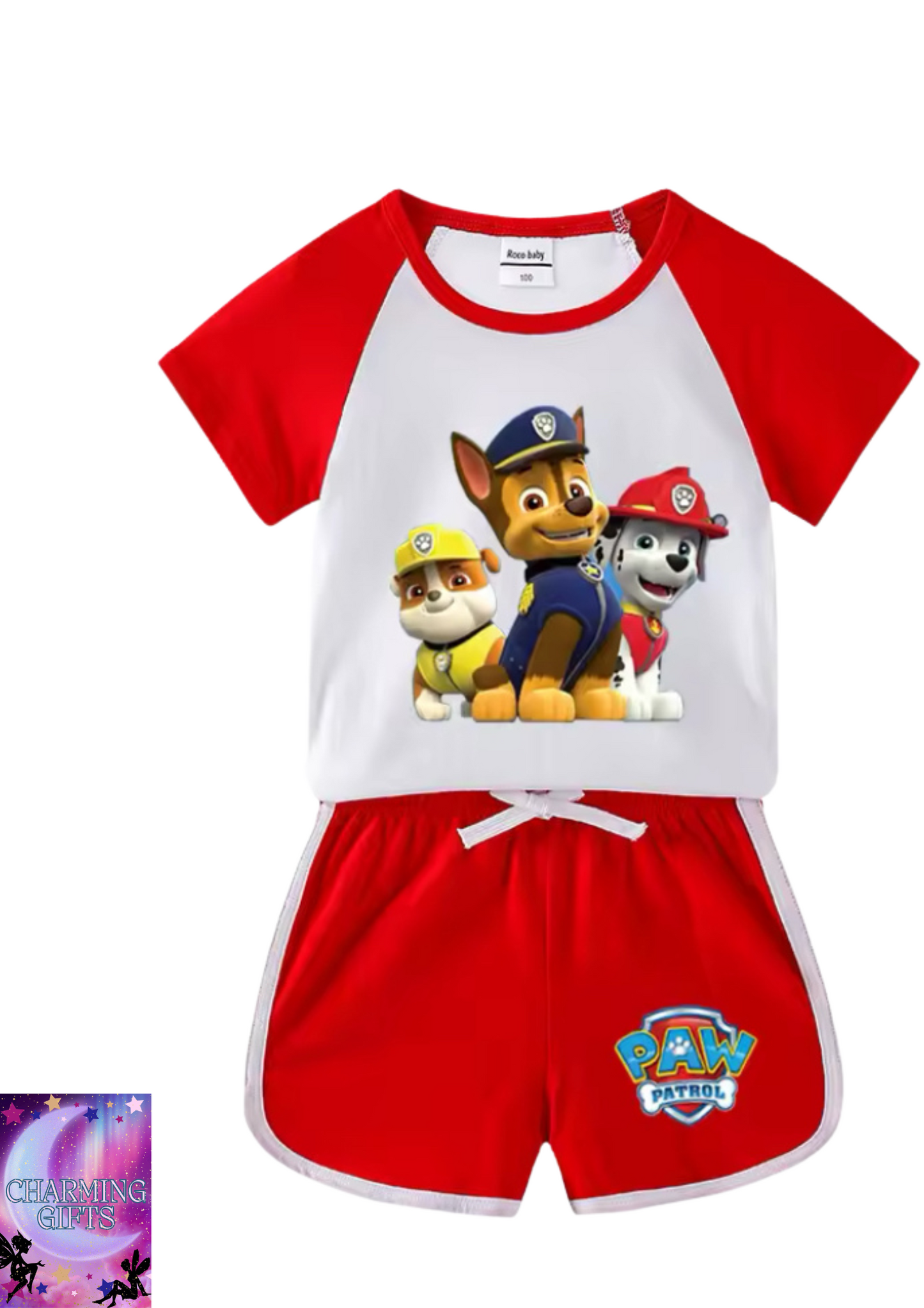 Boys & Girls Clothes Suit Summer Cartoon PAW Patrol Short Sleeve T-Shirt Top+Shorts 2Pcs Baby Boys Outfits 2024 New Children Set