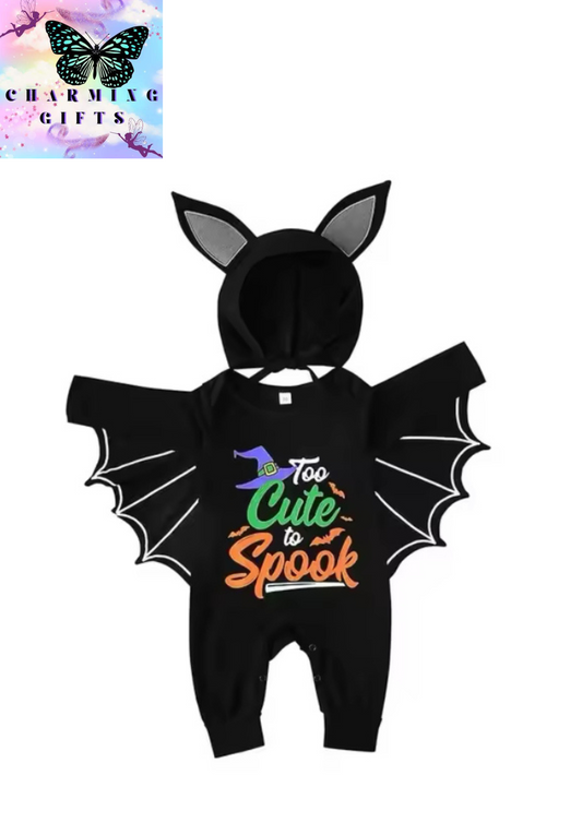 Baby's First Halloween Costume Black Bat Romper Jumpsuit&Hat Infant Boys Girls Purim Party Carnival Fancy Dress Cosplay Outfits