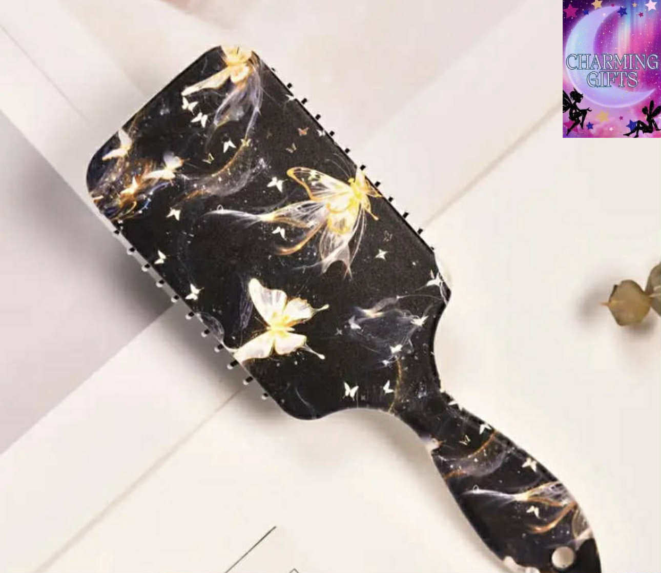 1pc Anti-Static Nylon Hair Brush with Vibrant Butterfly & Ocean Designs - Large, Durable ABS Handle Comb for All Hair Types - Ideal for Home, Travel, Birthday & Holiday Gifts