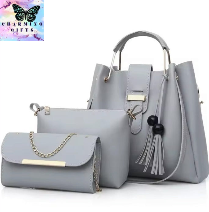 3pc Portable Women's Bag Fashion One-Shoulder Bucket Women's Bag