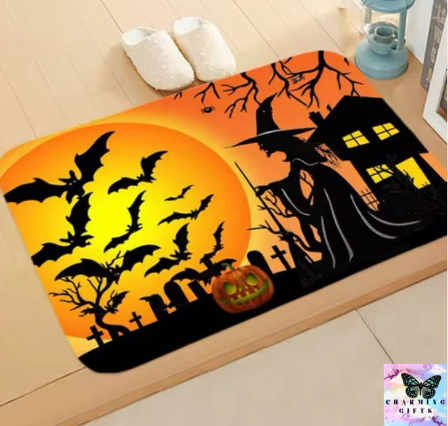 2024 Halloween Pumpkin Carpet Bedroom Bathroom Floor Mats Decorative Halloween Floor Mats