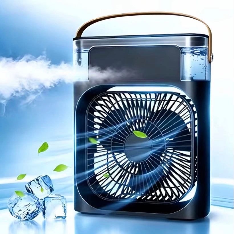 USB Rechargeable Mini Water-Cooled Air Cooler Fan, 3 Speed Wind Humidifier Mist Fan for Office Bedroom