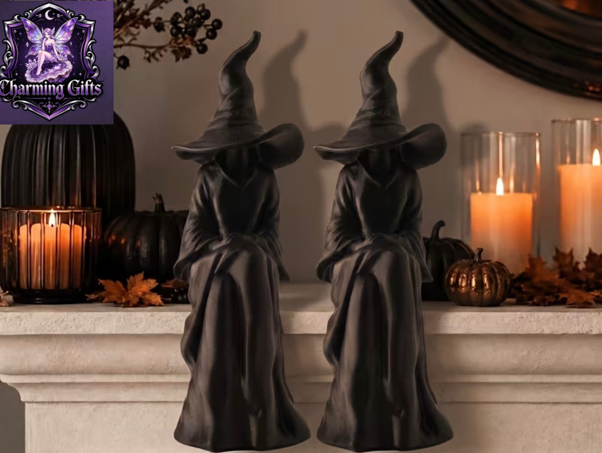 🖤🌙 2PC FACELESS GOTHIC WITCHES — DARKLY ELEGANT & FULL OF MYSTERY! 🌙🖤