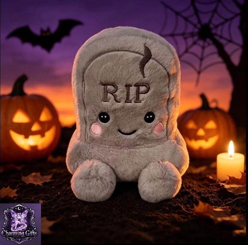 Tombstone Design Plush Toy, Creepy Horror Doll, Halloween Decor