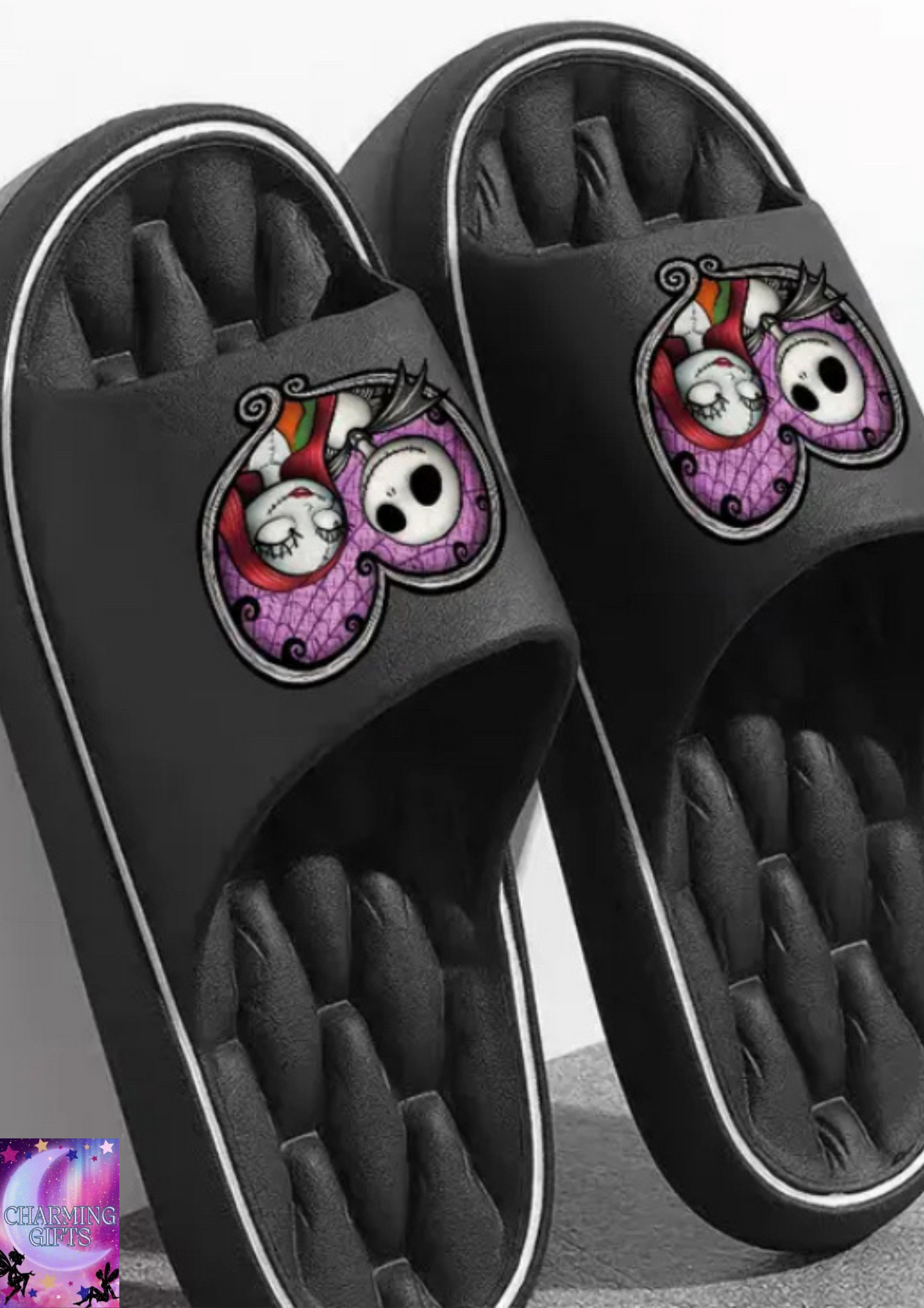 1 Pair Jack Skellington Slip-On Slippers - Soft Breathable EVA, Non-Slip Sole, Lightweight All-Season Indoor/Outdoor Casual Shoes for Men & Women, Indoor Slippers | EVA Comfort, House Slippers | New Arrival for Summer, Jack Skellington Slippers