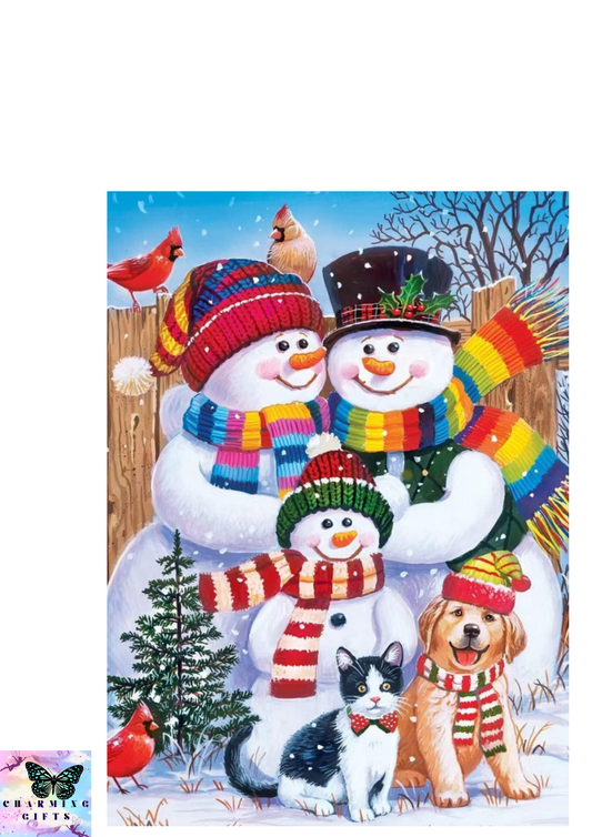 Christmas Diamond Painting Kits,Diamond Painting Kits for Adults Kids DIY 5D Diamond Art Kits Full Drill Diamond Dots Art and Crafts Snowman Home Decor 12x16inch