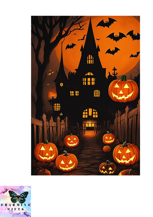 5D Diamond Painting Halloween Kits, DIY Full Drill Embroidery Picture Diamond Art Cross Stitch, Horror Ghost House Pictures by Numbers Set for Home Wall Decor Gifts(30x40cm)