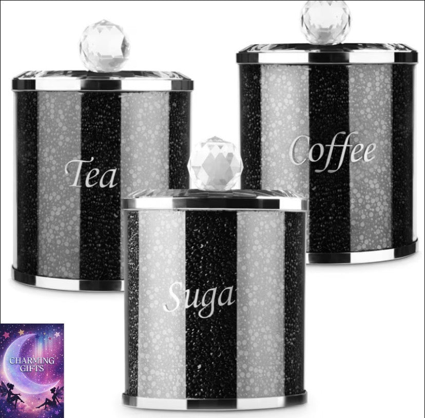 3-Piece Kitchen Storage Canisters with Lids, Easy to Clean Jars for Dry Goods