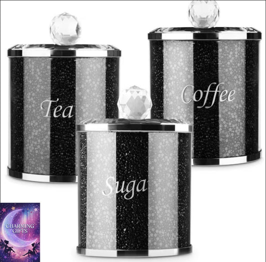 3-Piece Kitchen Storage Canisters with Lids, Easy to Clean Jars for Dry Goods