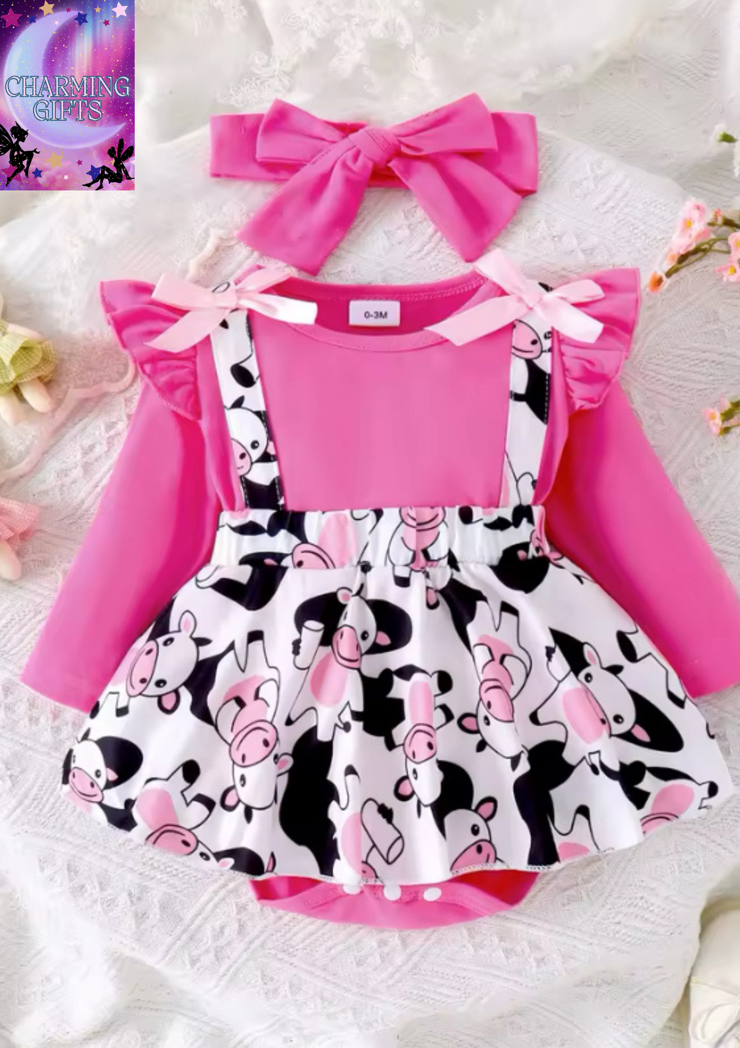 2PCS Autumn New Style For 0-1 Year Old Girls Comfortable Sweet And Cute Round Collar Multi-Color Printed Dress