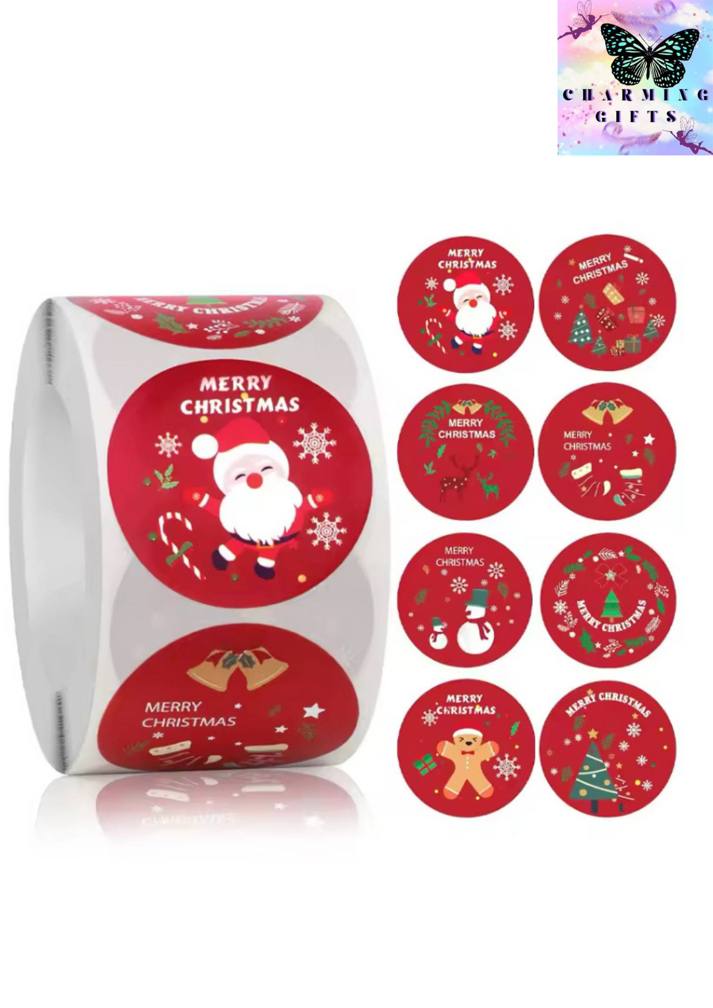 500pcs Merry Christmas Stickers Christmas Theme Seal Labels Stickers For DIY Gift Baking Package Envelope Stationery Decoration