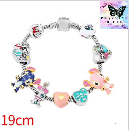 Cross-border popular anime peripherals Lilo and Stitch Cartoon Stitch Angel Lanlan Cute Beaded Bracelet