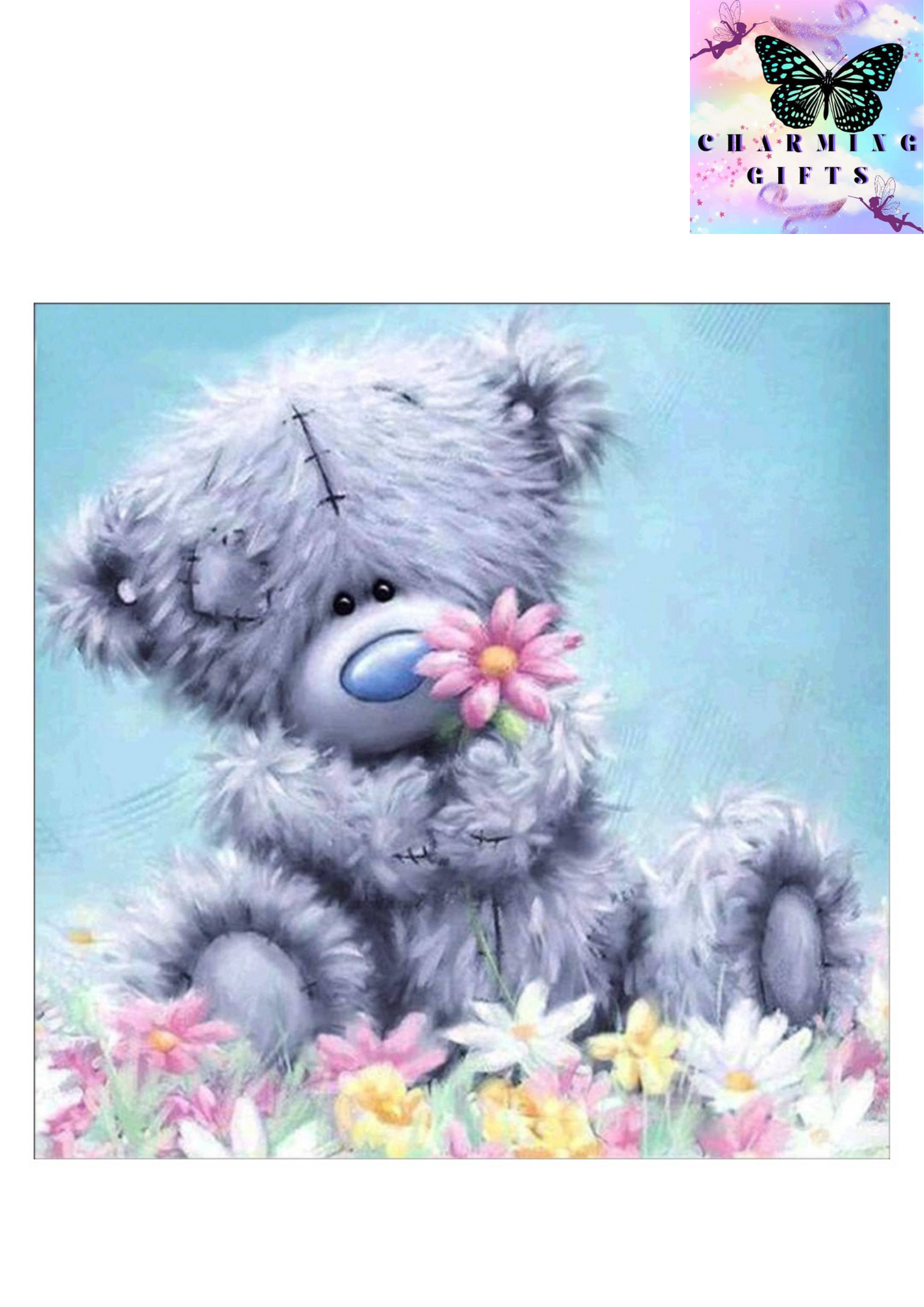 Me to you 5D Diamond Arts Painting Kits Full Drill, Cartoon Bear Crafts Pictures by Numbers,Diamond Canvas Painting Set for Adult and Children,Home Wall Decorations-30x30cm