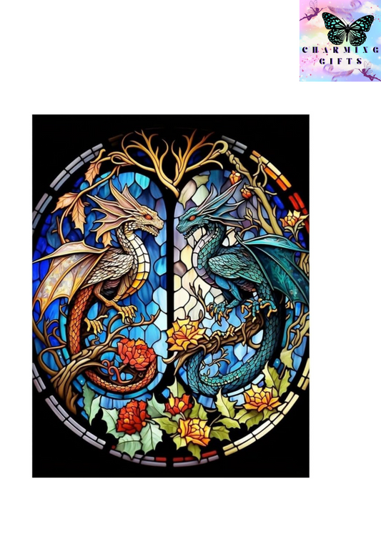 5D Diamond Painting Kits for Kids Adults,Dragon DIY Full Drill Diamond Crystal Painting Kits,Diamond Art Pictures,Crystal Rhinestone Diamond Embroidery,for Home Wall Decoration