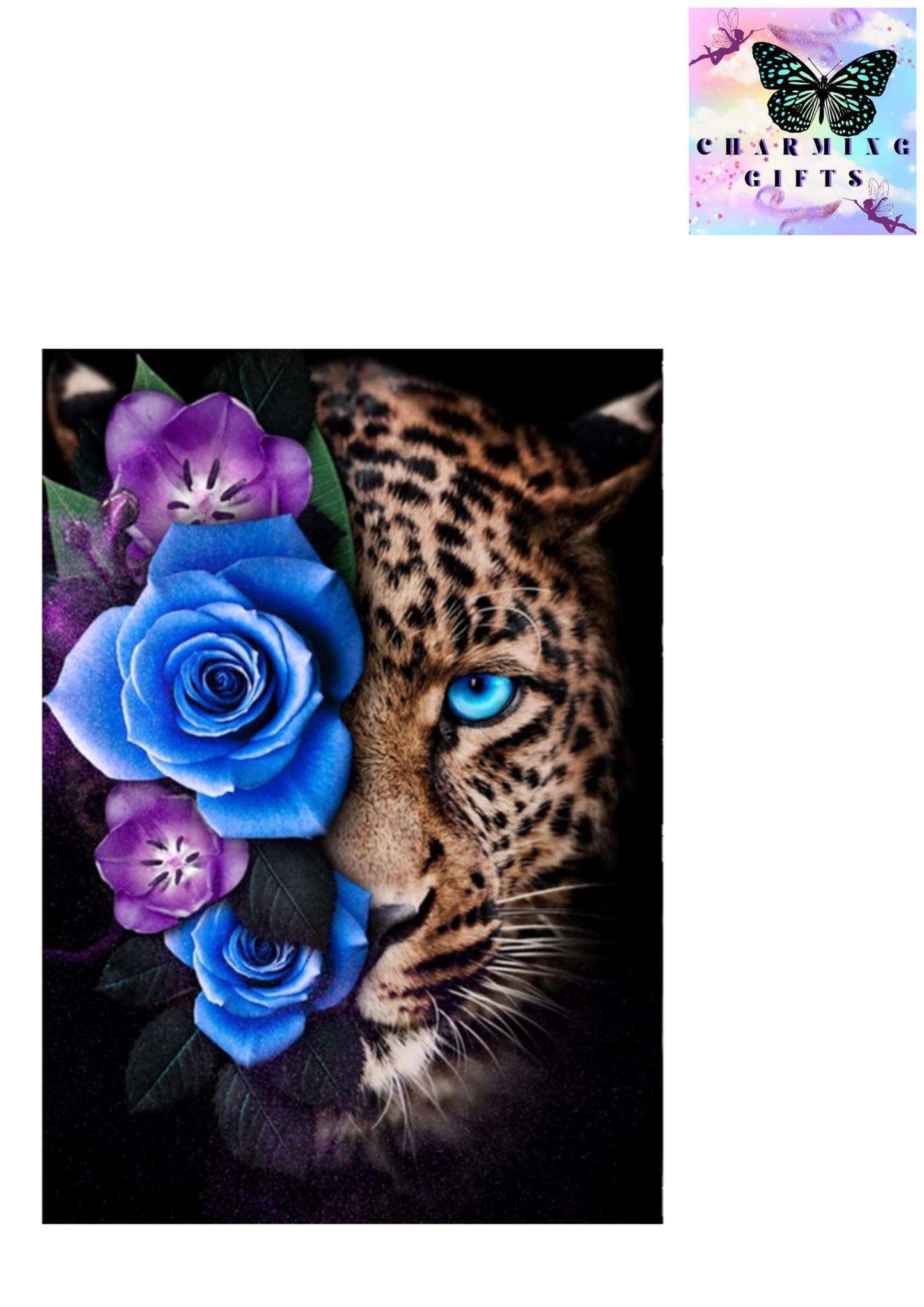 5D Leopard Diamond Painting Kits for Adults Kids, DIY Flower Diamond Painting Kits, Round Full Drill Animal Diamond Art Kits Fall Gem Art Painting Picture Art Home Wall Decor 11.8x15.7 inch