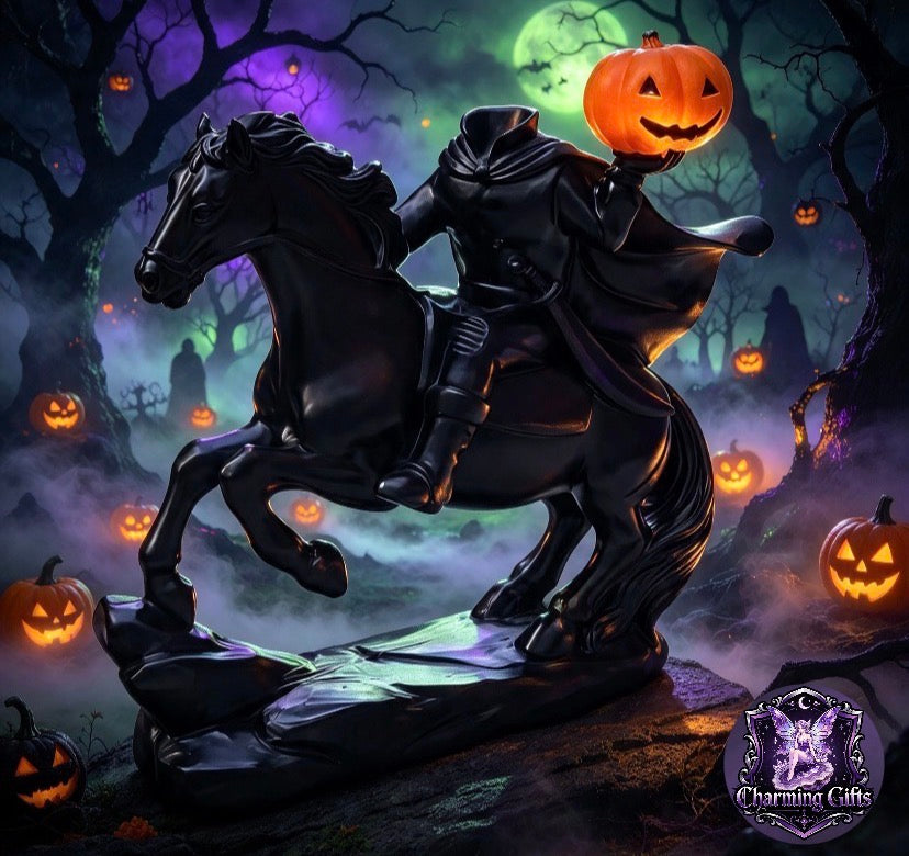 🎃 The Legendary Headless Horseman — Gothic Halloween Statue 🐎🖤