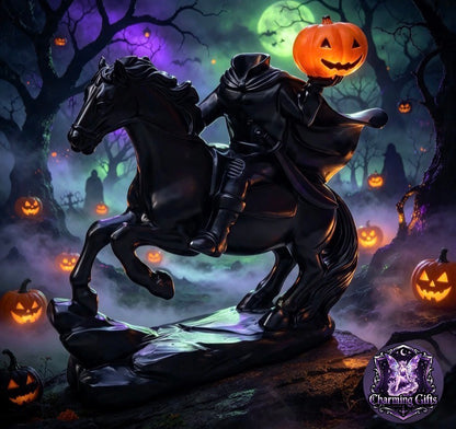 🎃 The Legendary Headless Horseman — Gothic Halloween Statue 🐎🖤