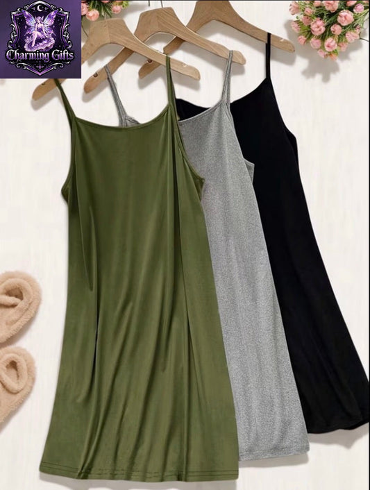3pcs Women's Plus Size Maxi Nightgowns - Loose-Fit Round Neck Nightdress, Soft Breathable Fabric, Machine Washable, Solid Color Bedwear Suitable for Year-Round & Easy Care - Ideal for Bed to Couch Wear or Gifting (Women)