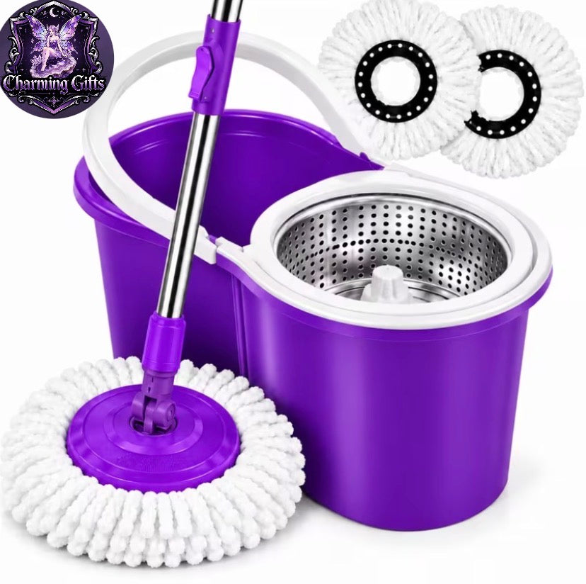 🧹 360° Spin Mop & Bucket System — Hands-Free Wash & Dry