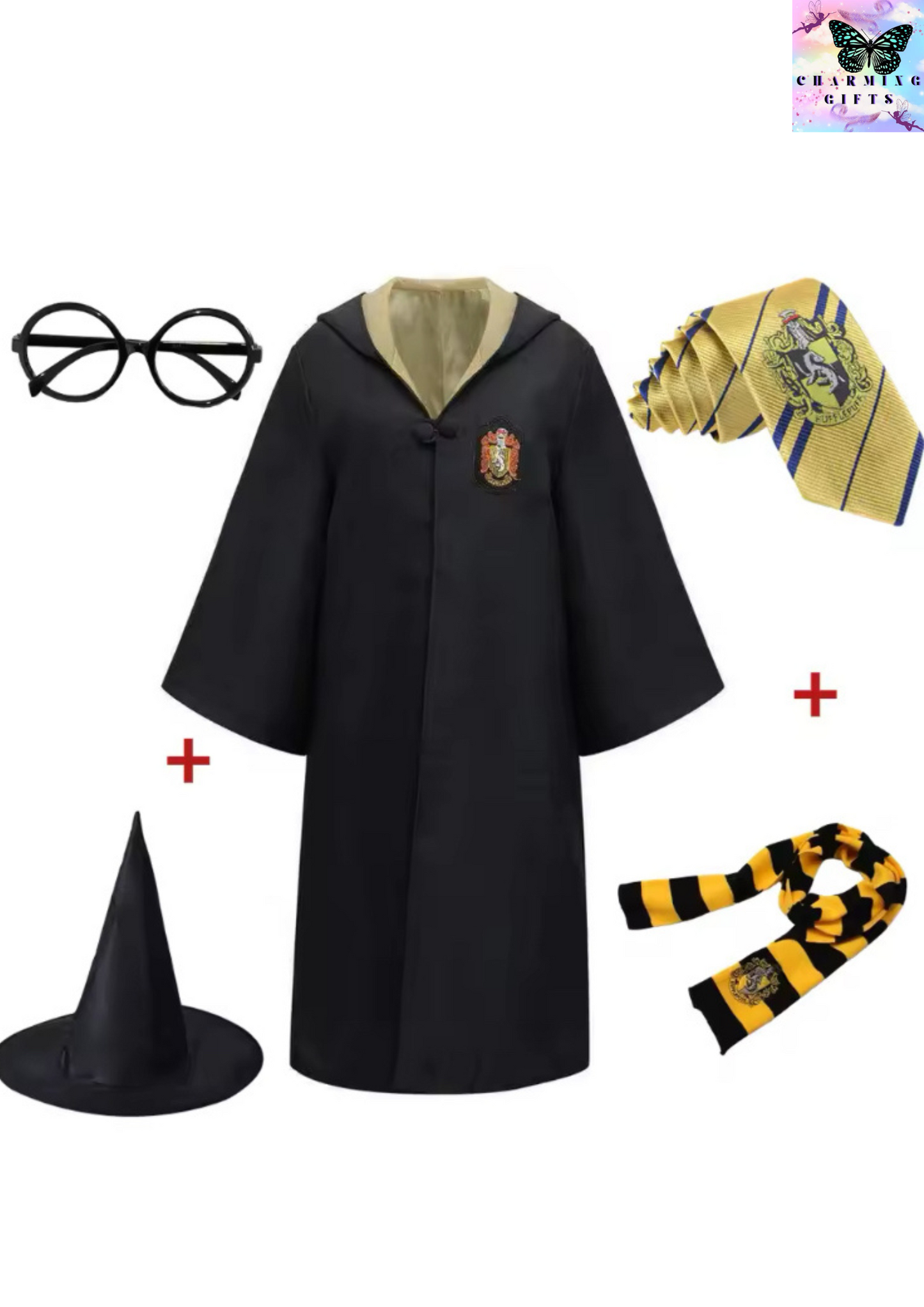 Harry Potter Adult Children's Cloak Halloween Cosplay costume Harris School of Witchcraft and Wizardry Hat Tie Scarf Set Clothing