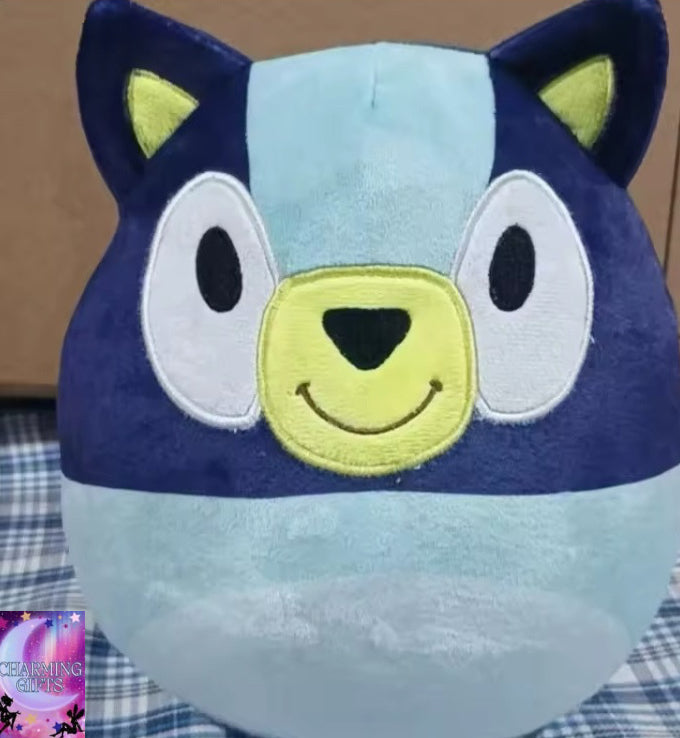 Bluey Bingo Family Cartoon Anime Peripheral Plush Toy Cute Bluey Puppys Doll Pillow Back Pillow Childrens Plushs Doll Adults 22CM