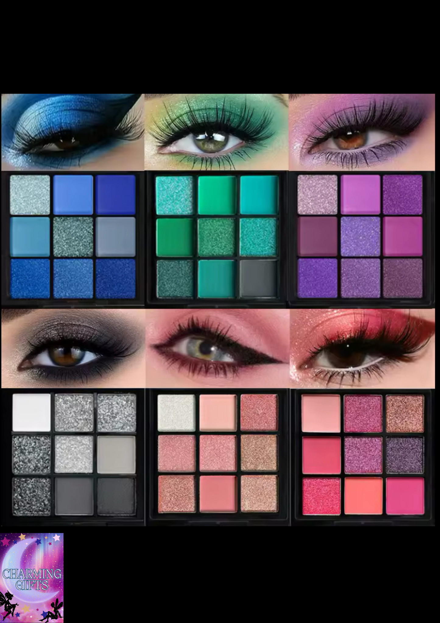 9-Grid Red Eyeshadow Palette Purple Glitter Pearlescent Matte Eye Shadow Shimmer Makeup Long Lasting Women Beauty Eye Cosmetics x6 sent at random
