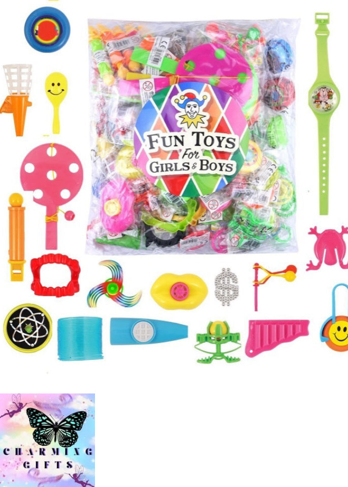 100 Assorted Party Bag Toys Childrens Kids School Gift Party Pinata Fillers Toys