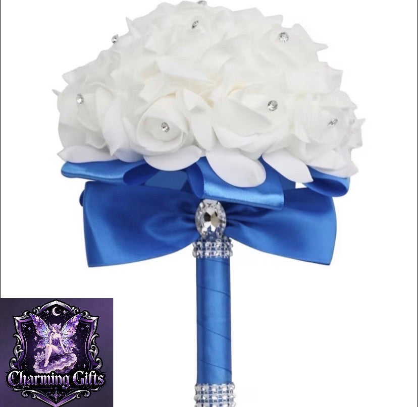 Elegant Faux Floral Bridal Bouquet - Lifelike Foam Flowers for Weddings, Parties & Ceremonies | Durable & Timeless Decor for Christmas, Valentine's, Mother's Day & More