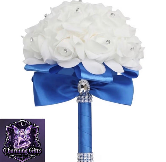 Elegant Faux Floral Bridal Bouquet - Lifelike Foam Flowers for Weddings, Parties & Ceremonies | Durable & Timeless Decor for Christmas, Valentine's, Mother's Day & More