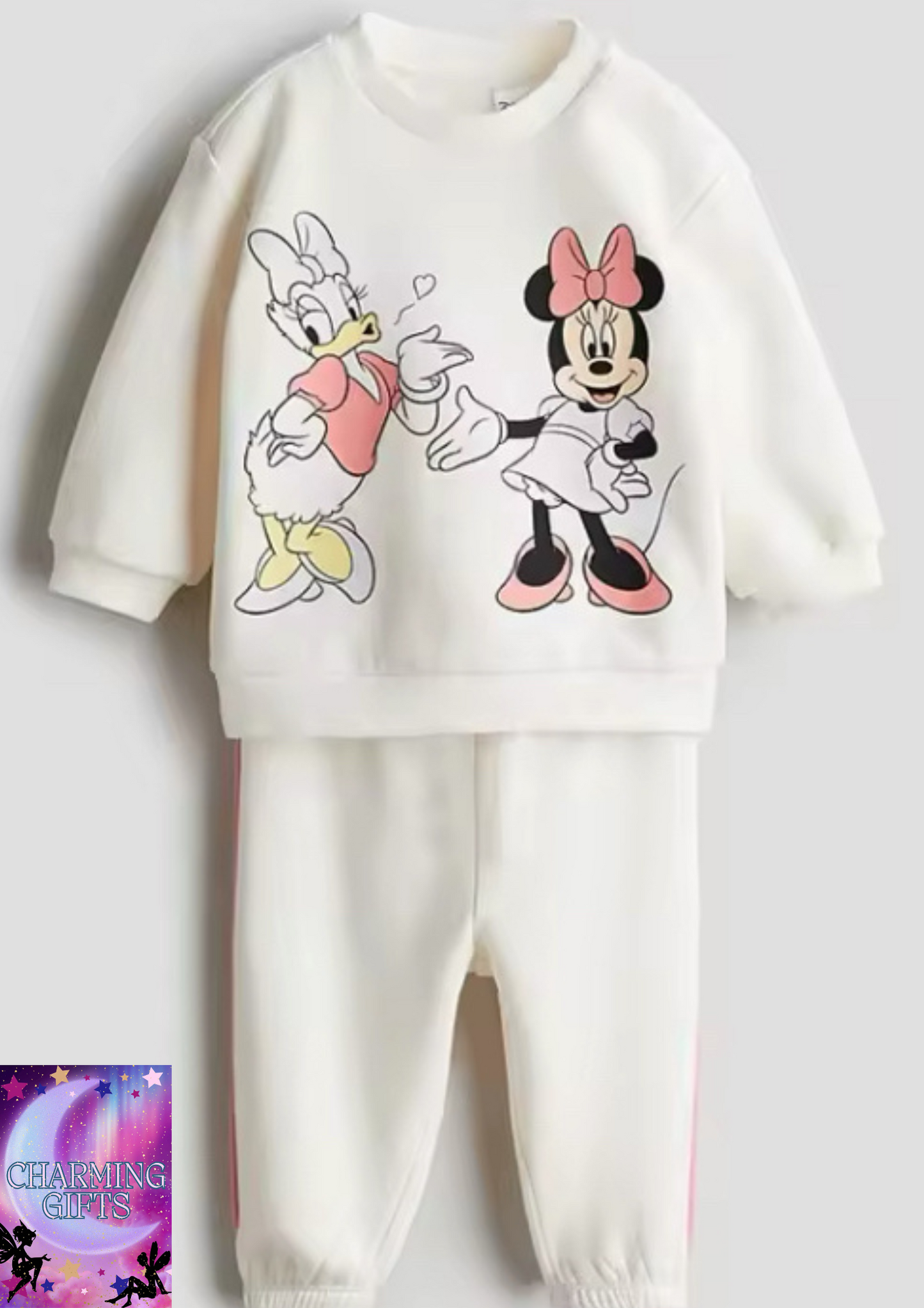 Minnie Mouse Clothing Set Suitable For Girls Autumn And Winter Outfits Mickey Mouse Toddler Hoodie Set Disney Fashion Kids Clothes