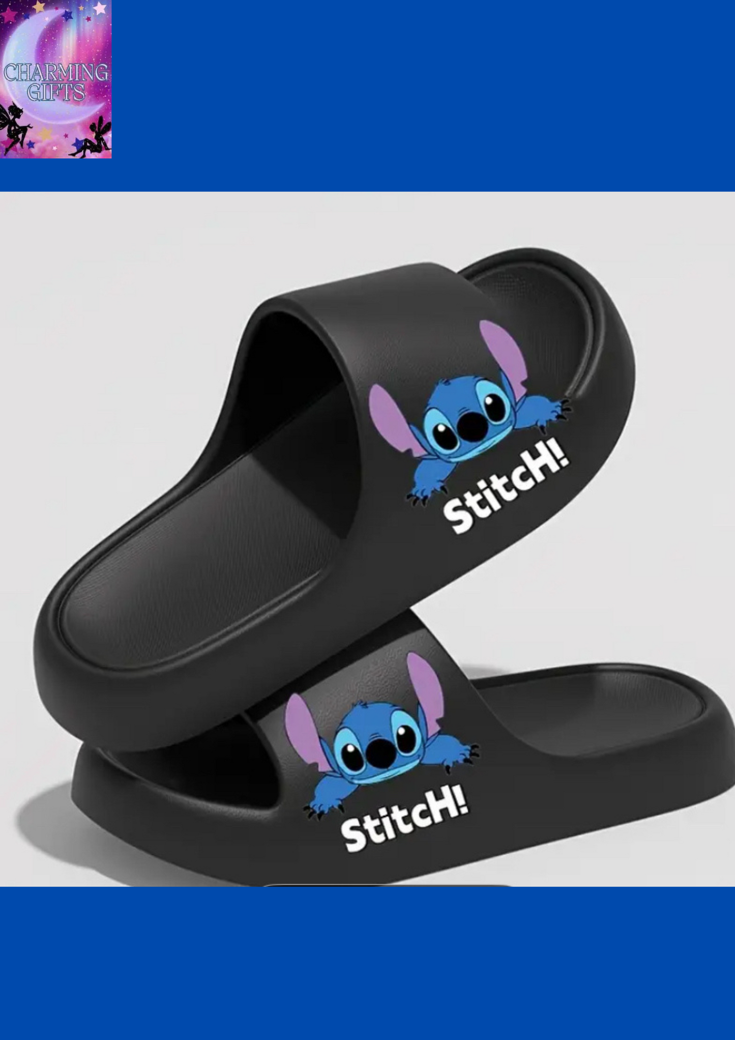 Unisex Stitch EVA Flip-Flops - Black Casual Sandals with Soft Insole & Durable Sole, Hand Washable, Perfect for Beach, Home, and Couple Use, Everyday Footwear | Playful Design | Soft Insole Sandals