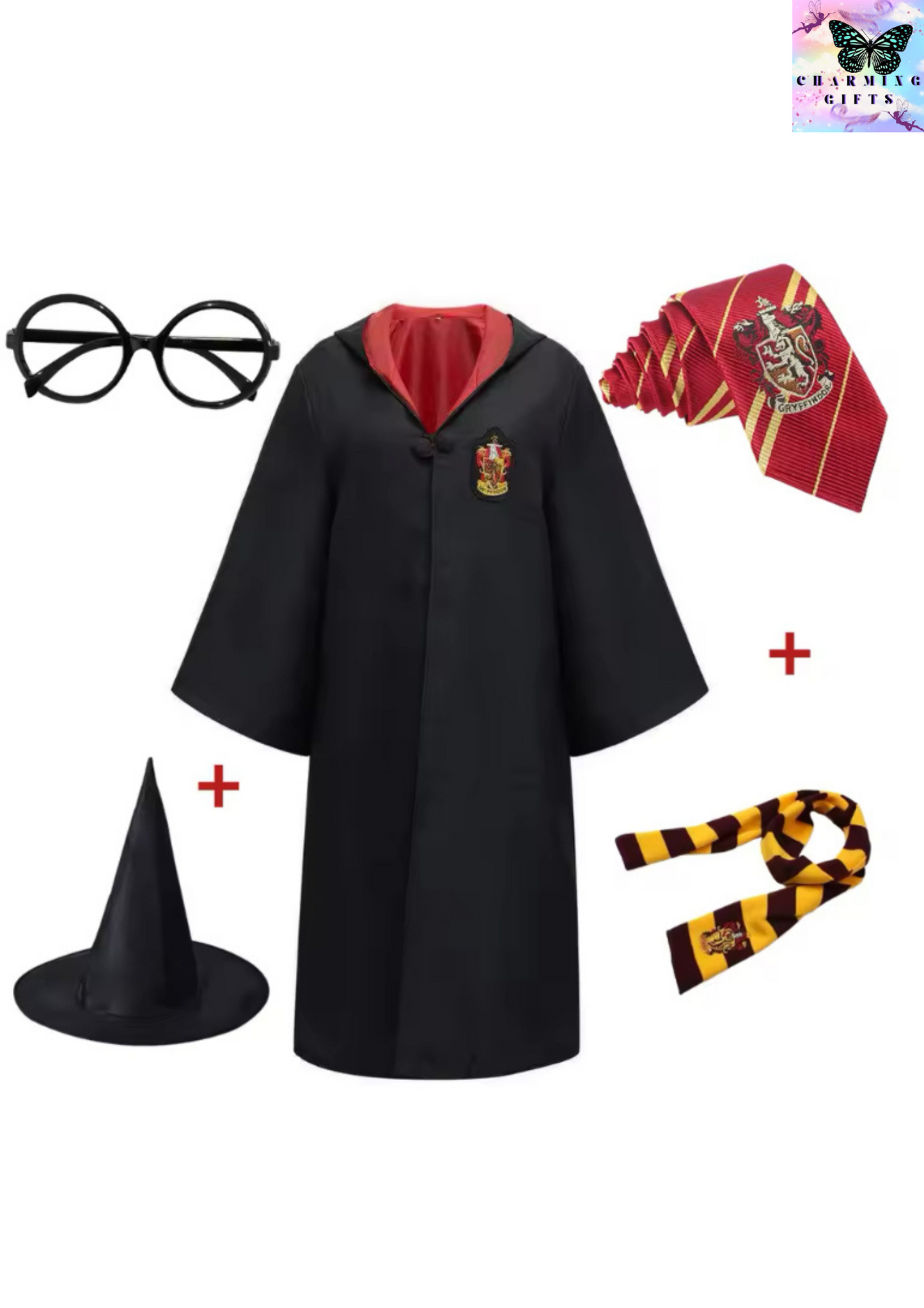 Harry Potter Adult Children's Cloak Halloween Cosplay costume Harris School of Witchcraft and Wizardry Hat Tie Scarf Set Clothing