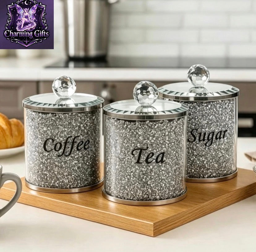 3-Piece Kitchen Storage Canisters with Lids, Easy to Clean Jars for Dry Goods