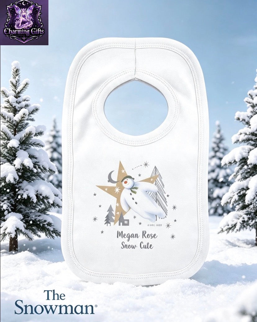 Personalised The Snowman Magical Adventure Bib