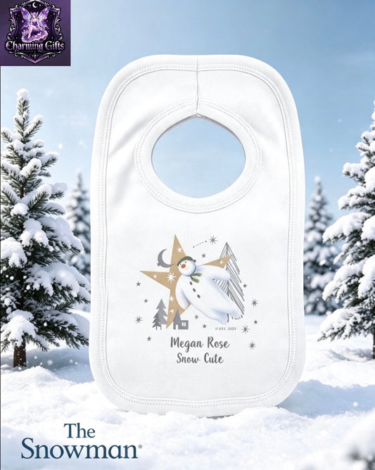 Personalised The Snowman Magical Adventure Bib