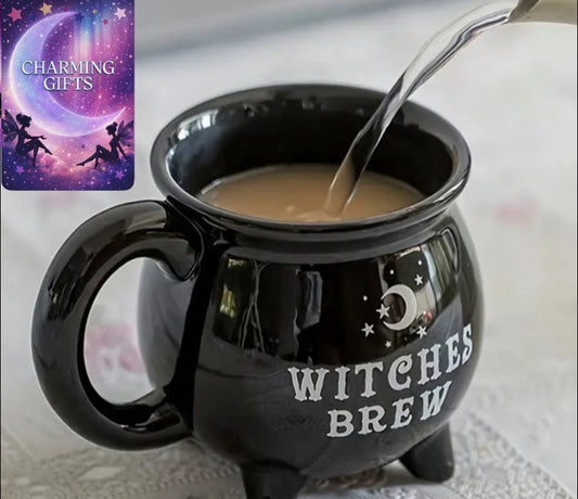[Large Witches Brew Mug] 400ml Large Witches Brew Ceramic Coffee Mug | Machine Washable, Reusable, Multipurpose Beverage Mug for Coffee, Tea, Novelty Halloween Atmosphere | Pack of 1