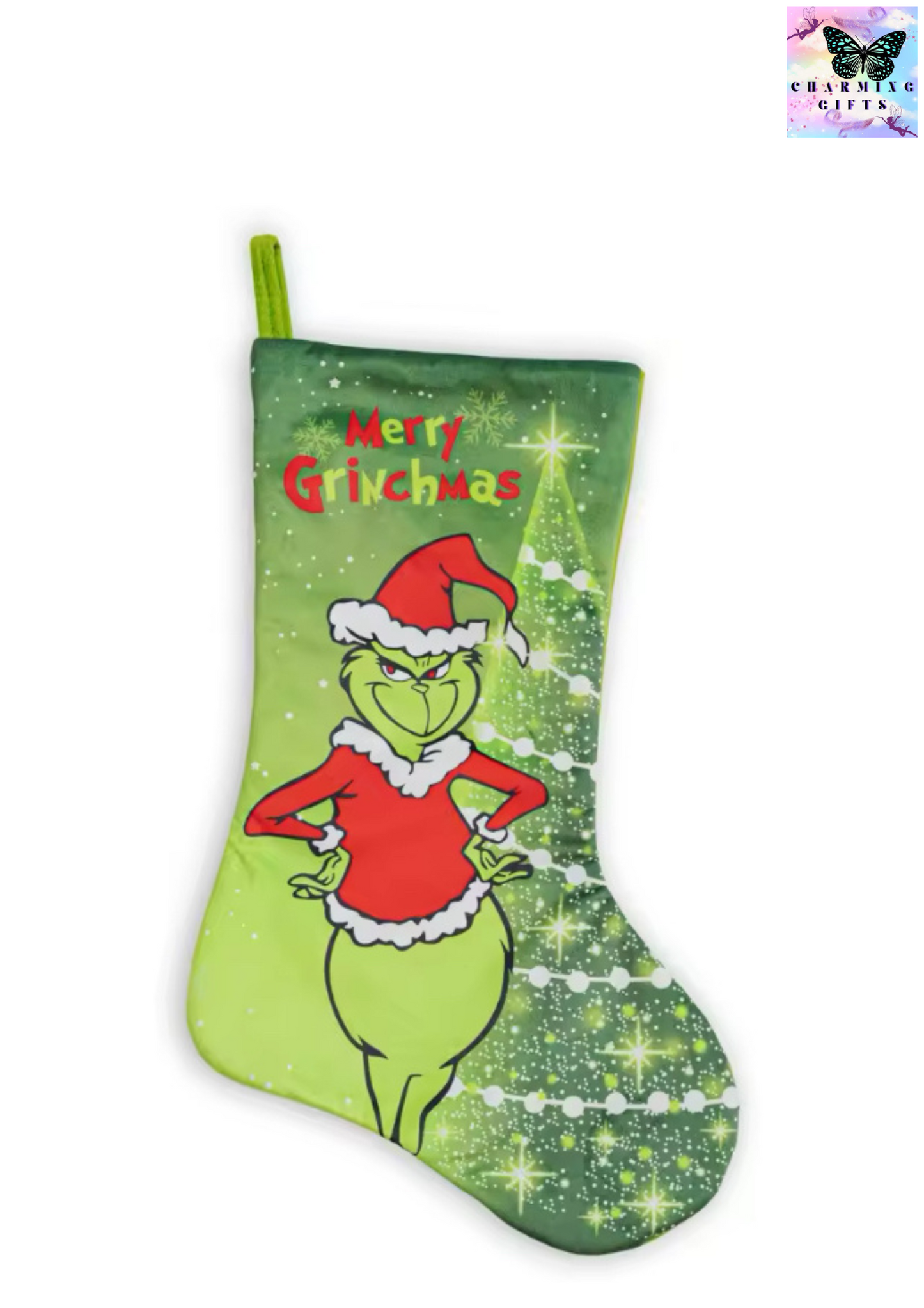 The Grinch Christmas Stocking Large Christmas Stocking Hanging Fireplace Decorations 2024 new