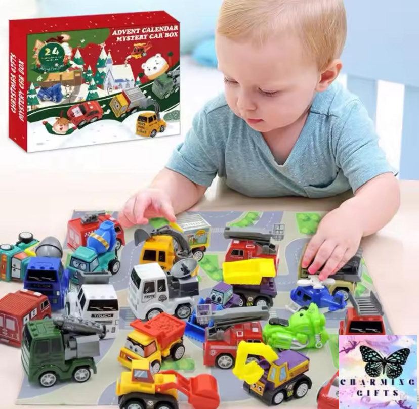 24Pcs Advent Calendar Kids Gifts Truck Car Christmas Countdown.