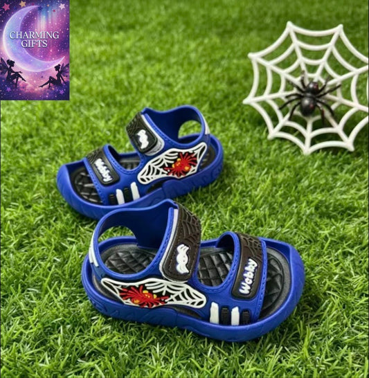 Cartoon Spider Web Sandals, Boys' Baby Soft-Soled Breathable Casual Shoes, Kids' Outdoor Beach Shoes