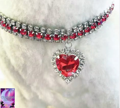 Kitten Diamante Collar Necklace for Cat Rhinestone Cute Bling Puppy Doggy Crystal Pendant Diamond Collar Pet Accessories