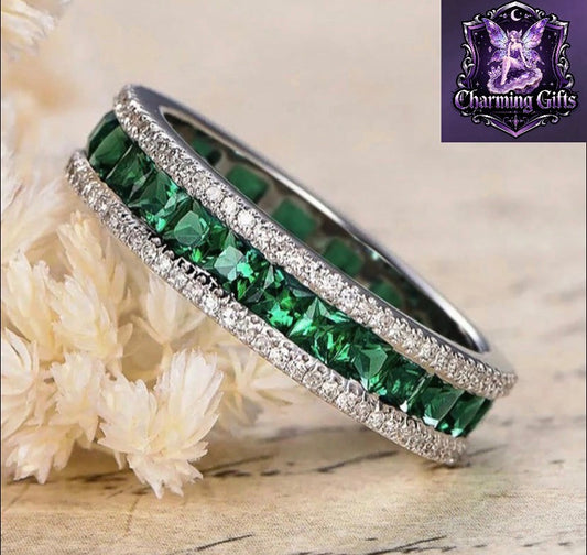 Full Princess Cut Cubic Zirconia Rings for Female Luxury Engagement Jewelry Daily Accessories