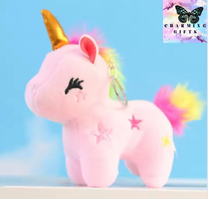 Cute Plush Toy Keychain Cartoon Unicorn Doll Pendant Bag Decoration Children Girls Gift Popular Animal Rainbow Horse Keyring