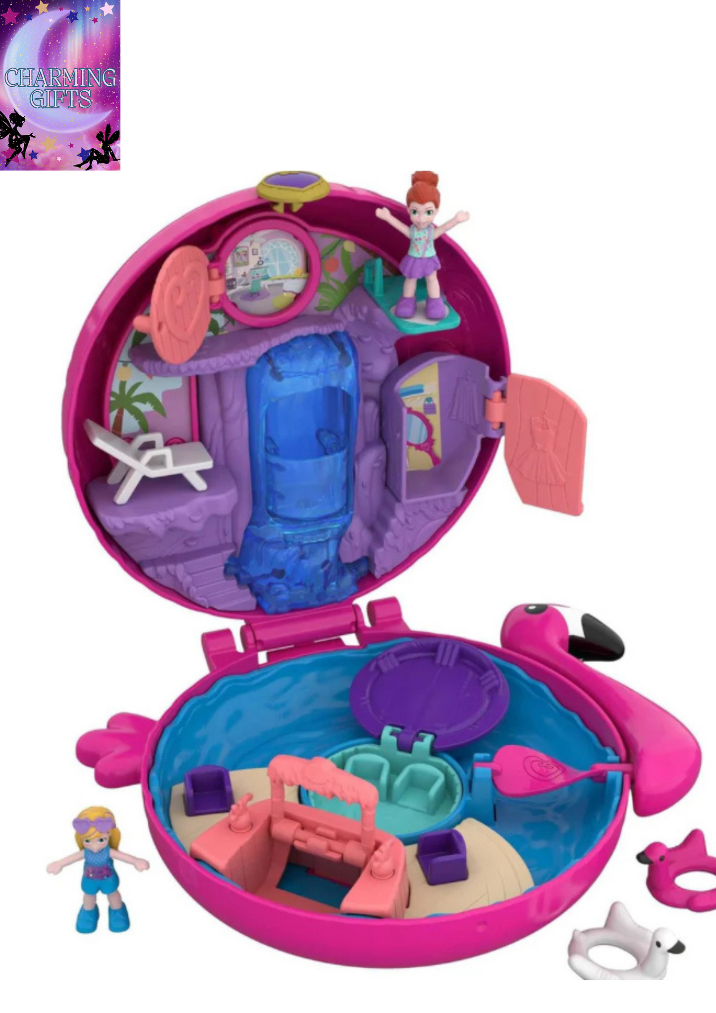 Polly Pocket Flamingo Floatie Compact Playset